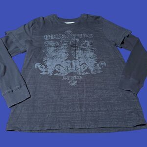 Overdrive Clothing Y2K Black XL Long Thermal Long Sleeve Graphic T Shirt